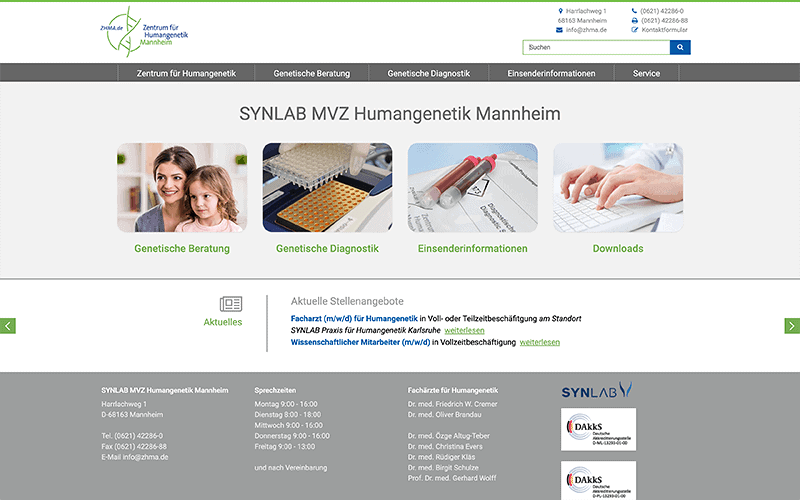 TYPO3 Website zhma.de erstellt von der TYPO3 Agentur Mannheim