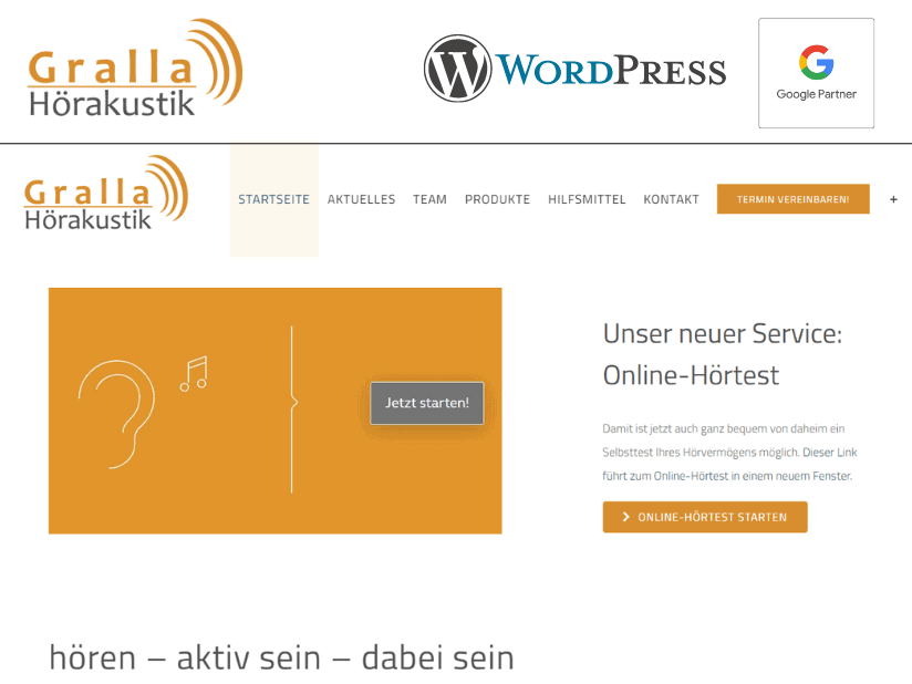 Website für Hörakustiker Gralla, Mannheim