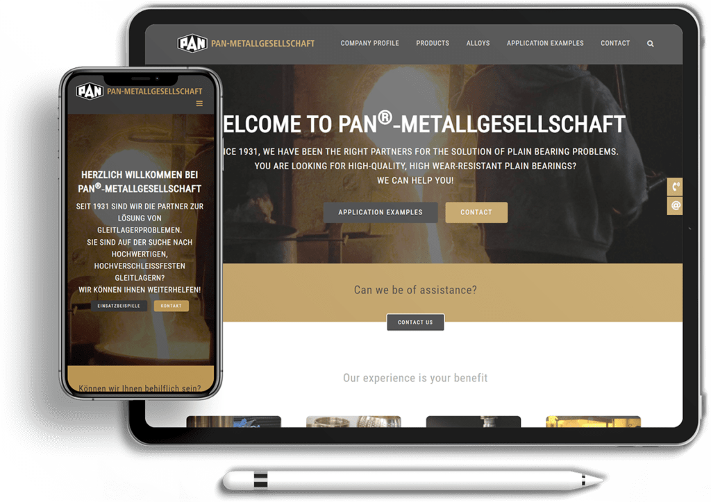 Beispiel Website Mehrsprachigkeit Pan Metallgesellschaft