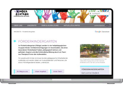 Barrierefreies Webdesign Kinderzentrum