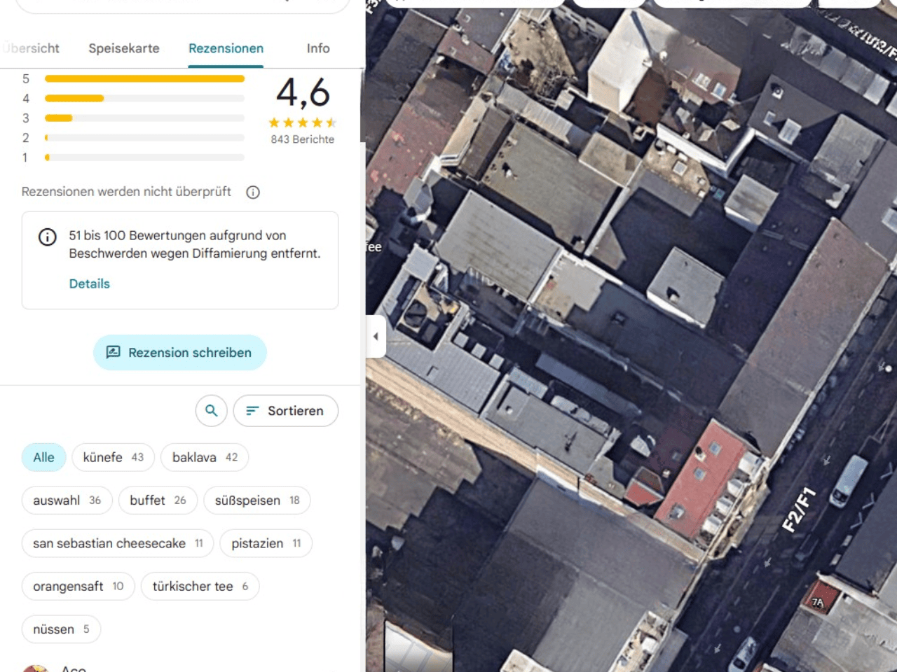 Google Anzeige entfernet Bewertungen